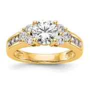 14k Yellow Gold 3/4 Ct. Lab Grown Diamond VS/SI+ G+ 1 1/4 Ct. Center Round Channel Set Shared Prong Engagement Ring