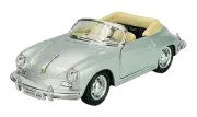 WELLY PORSCHE 356B SILVER 1:24 DIE CAST METAL MODEL NEW IN BOX 17cm LONG