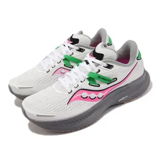 Saucony 慢跑鞋 Guide 16 白 岩石灰 粉紅 綠 路跑 女鞋 索康尼 【ACS】 S1081085