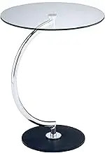 Azuma Kogei LLT-8514 Brass Side Table, Height 21.9 inches (55.5 cm), Glass Top
