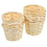 5 Pcs Mini Woven Basket Without Handles Flower Fruit Decorative Baskets