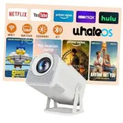 [Netflix Licensed] Smart Mini Projector 320ANSI Native 1080P 4K Support White