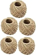 Gatuida 5Rolls Jute Twine Rope Thick Braided String for DIY Crafts Wrapping Home Decor Durable Natural Burlap Twine for Handmade Projects Decorations