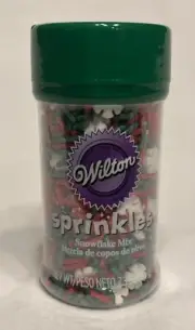 Wilton Holiday Snowflake & Nonpareils Sprinkles - Set Of 2- New Christmas Baking