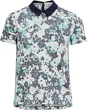 [Under Armour] Women's Zinger Rise Short-Sleeve Golf Polo , Midnight Navy (410)/Metallic Silver , XX-Large