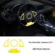 Yellow Interior Steering Wheel Control Cover Trim Kit For Chevrolet Camaro 2017+ (for: Chevrolet)