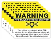 CLEVER SIGNS GPS Tracking Sticker Anti-Theft Car Vehicle Warning 6 Pack 2.5"x3.5" Vinyl Decals Two-Sided, in/Outdoor, Laminated for UV & Water