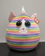 TY Squish A Boos Plush - Heather, Cat Unicorn 30cm/12" Brand New With Tags Soft