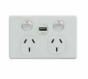 2.1A Amp Single USB Double Power Point 10 Amp GPO CLASSIC style