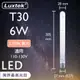 【LUXTEK】LED燈絲燈泡 愛迪生燈管 6W E27 黃光 5入（T30）