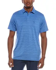 TailorByrd Yarn-Dye Stripe Zipper Performance Polo Shirt