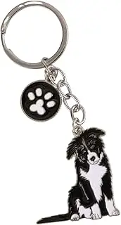 [Harikaji] Dog Keychain, Dog Key ring Vivid Cute Pet Dog Keyring Bag Charm Metal Key Ring Keyfob