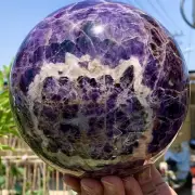 8.67LB Natural beautiful Dream Amethyst Quartz Crystal Sphere Ball Healing