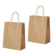 50x Size S Kraft Paper Bags Gift Shopping Carry Craft Brown Bag w/ Handles