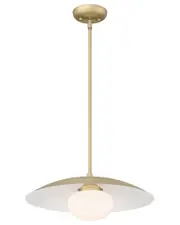 Lumanity Declan Modern Disc Satin Brass 18in Pendant Ceiling Light