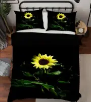 3D Sunflower Leaves 1511NA Bed Pillowcases Quilt Cover Duvet Kathy Barefield Fay