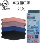 4D立體口罩20入【緣屋百貨】天天出貨 口罩 4D口罩 飛沫隔離 防塵口罩 時尚口罩 臉部配件 外出口罩 立體口罩