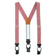 New Trafalgar Men's Griswold Striped Herringbone Silk Suspenders