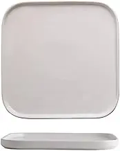 AIYoo Porcelain Square Dinner Plates, 6 Inch Serving Plate for Steak, Pasta, Salad, Snacks, Pizza, Appetizer Plates, Set of 2, White