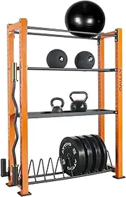 ATTIVO L3 Commercial Weights and Barbell Storage Rack for Barbell, Dumbbells, Kettlebells, and Weight Plates