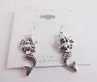 Silver Mermaid Earrings Dangle Base Metal Sunnity