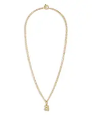 Roxanne Assoulin Puffy Initial Double Chain Pendant Necklace, 26
