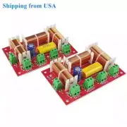 Treble+ Midrange+Dual Bass Speaker Crossover Audio 4-Way 3 Way Divider 200W 2Pcs