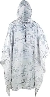 [HMLTD] Raincoat Rain Ponchos Outdoor Hooded Breathable Rainwear Camo Poncho Army Tactical Raincoat Camping Hiking Hunting Birdwatching Suit Travel Rain Gears Raincoat for Men Women Adults