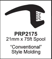 PRECISION Universal Glass Molding-21mmx75ft-CONVENTIONAL Style Molding