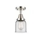 Innovations Small Bell 1 Light 5" Flush, Polished Nickel/Clear - 447-1C-PN-G52
