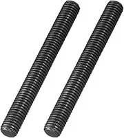 uxcell 1/2" x 4.5" Fully All Threaded Rod, 2Pcs B7 Alloy Steel Long Threaded Screw Right Hand Threads Fully Studding Rod Bar for Furniture Mounting Assembly Fastening, Black