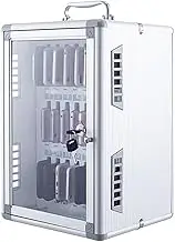 Aluminum Alloy Mobile Phone Storage Cabinet, Mobile Phone Storage Locker, Small Safe with Visible Window, Ventilation Holes, Digital Numbering System(48 Slots)