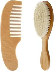 Abaodam Wooden Hair Brush Set 2pcs Wool Bristles Brush for Boys and Girls Shampoo Brush Scalp Massage Brush Hair Scalp Brush Bathroom Hair Brush Head Massage Comb Gentle on Scalp