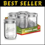 Heat Tempered Mason Jars 16 oz [18-Pack] - Safe for Canning & Microwave Use