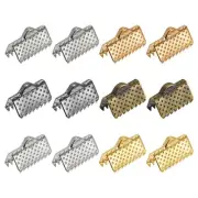 300Pcs Ribbon Crimp Clamp Ends 10mm Cord End Clasp for DIY Craft 6 Colors