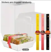 50pcs, MINI CAKE/COOKIES/DOUGHNUTS BOX, Clear/White Plastic Cupcakes/Muffins Box