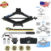 Universal Car Jack Kit: 2-Ton Scissor Jack, Wrench & Tire Tools for All Vehicles