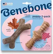 Benebone Puppy Maplestick/Zaggler Dog Chew Toy, Softer for Modest Chewers, Made in USA