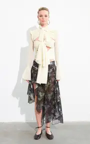 [SIEDRÉS] Luna Layered Tie Sheer Top