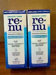 Set of 2 Renu Multi-Purpose Solution for Soft Contact Lenses, 12 oz EXP 01/2026+