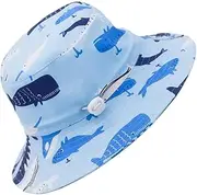 [FOMIYES] Sea Animals Summer for Cartoon Fisherman Bucket Hat Breathable Protection for Outdoor Activities School Travel Photography Sky-Blue