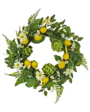 National Tree Company 22In Daisy, Artichoke And Lemon Wreath