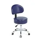 Thick Sturdy Padding with Wheels and Back Support,Swivel Rolling Stool Round ...