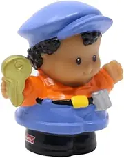 Fisher-Price Replacement Part for Collectible Little People Airport Parking Garage Mall Playset G8129 - Replacement Valet Parking Attendant Michael Figure - Key and Coin Belt