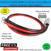 1 Meter Jump Starter Cable - 120amp Anderson Plug to 10mm Battery Terminal Lugs