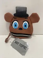 Five Nights At Freddy's Freddy Fazbear FACE Hat Makeup Coin Purse Zip Mouth NEW