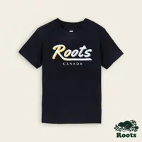 在飛比找momo購物網優惠-【Roots】Roots大童-繽紛花卉系列 漸層文字短袖T恤
