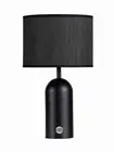 Beacon Lighting Hazel 1 Light Table Lamp in Black Wood with Black Linen Shade