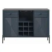 LIVILAND 3-Shelf Modern Engineered Wood Wine Cabinet in Navy