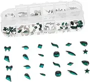GANAZONO 120pcs Nail Drill Flat Back Nail Charms Face Art Jewels Green Flatback Rhinestones Rhinestones Green